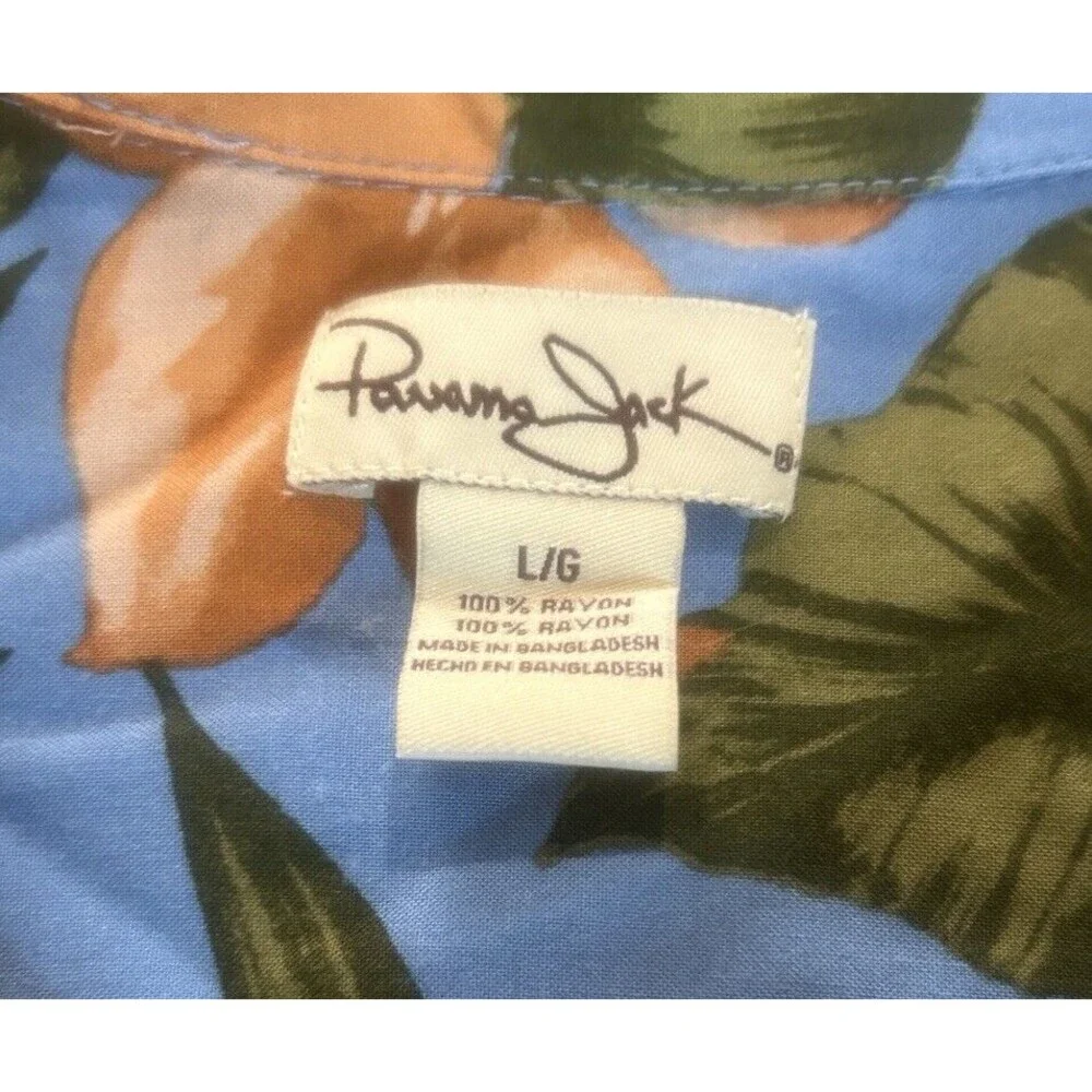 Panama Jack Men’s Hawaiian Shirt. Large. Button Up. Short Sleeve. French Blue